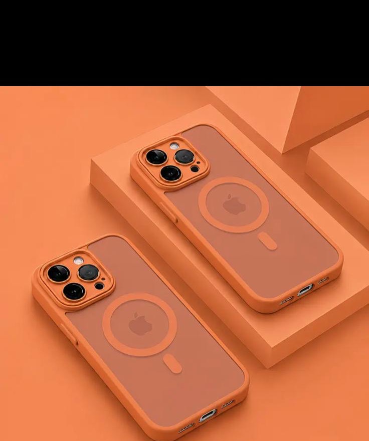 Transparent large window case — orange